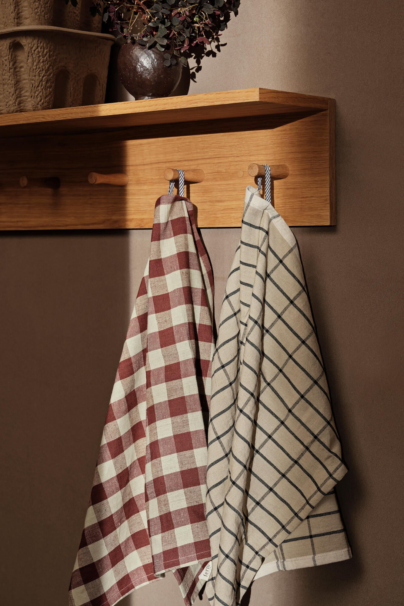 Hale viskestykke - Cinnamon/Grey Green